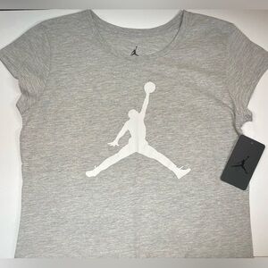 Jordan girls gray tee shirt 2XL new with tags